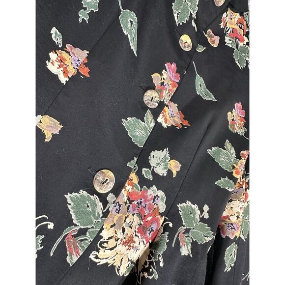 Nira Nira New York Fitted Jacket Blazer Black Floral Vintage Women’s Size 6 - Picture 2 of 7